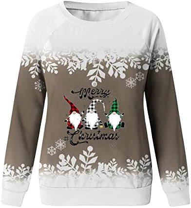Safeydaddy 2022 Božićni ružni džemperi za žene, dugim rukavima grafički tees Ženski pola zip pulover dukseve