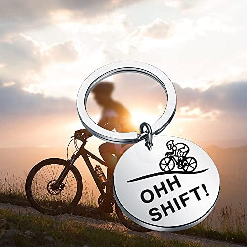 AKTAP Cycling Gift Ohh Shift Funny Cyclist Keychain Cool biking Rider Gift