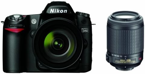 Nikon D80 10.2 MP komplet digitalnih SLR kamera sa 18-55mm f/3.5-5.6 G AF-S DX VR & 55-200mm f/4-5.6 g ed ako AF-S DX VR Nikkor zum objektivima