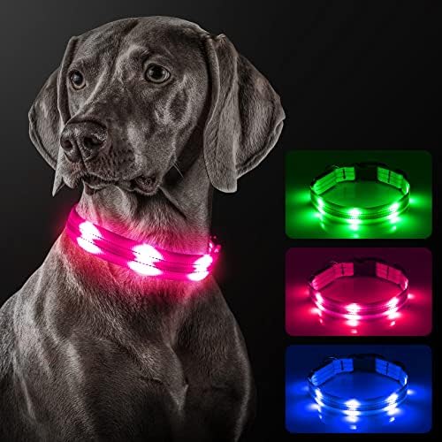Dolitego svjetlo ovratnici za pse - reflektirajuća ovratnica za pse, užaren ovratnik štenad, podesivi paski ovratnik,