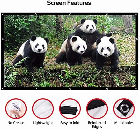 CXDTBH ekran projektora Portable Proyector 60/100/120 inča 16: 9, Poliester Vanjski filmski ekran za turističko kućište