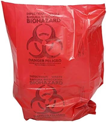 24 x 32 x 1,3 mil 12 do 16 galona Crveni plastični biohazard zaraznim otpadom može oblozi