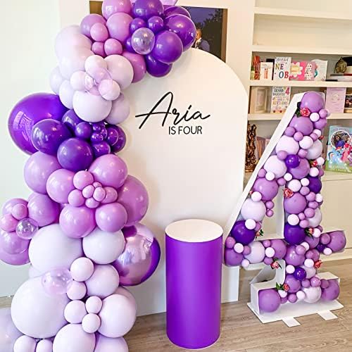 Partywoo Lilac Balloons, 100 kom pastel ljubičasti baloni različite veličine pakovanje od 36 inča