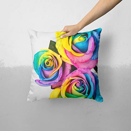Iirov Rainbow obojene ruže - Custom Dekorativni kućni dekor unutarnji ili vanjski bacanje jastuka plus jastuk