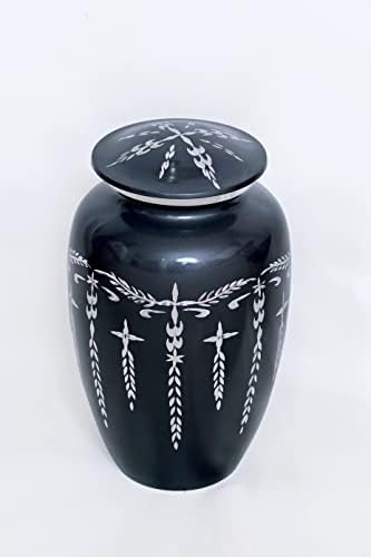 Artisans Magic Crna kremacija urne za ljudski pepeo od strane Artisans Magic-Memoriail urne, urne za odrasle sa baršunastim torbom, pogrebne urne