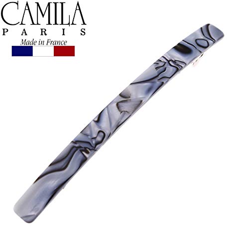 Camila Paris CP2978 Francuska ukosnica za kosu velike ručno rađene sive, duge mršave kopče za kosu za čvrsto