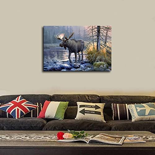 Moose zapadno životinjski poster i zidna umjetnička slika Print Modern Home Spacion Decor Poster