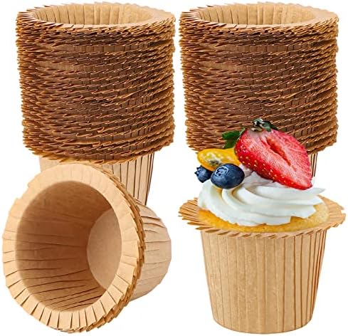 Suice papir cupcake Liners 50kom, za jednokratnu upotrebu Muffin peckanje šalice prirodne boje pergament