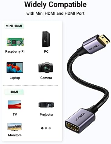 Ugreen Micro HDMI do HDMI adapter 4K 3D 1080p snop sa mini HDMI do HDMI adapter aluminijske školjke 4K 60Hz