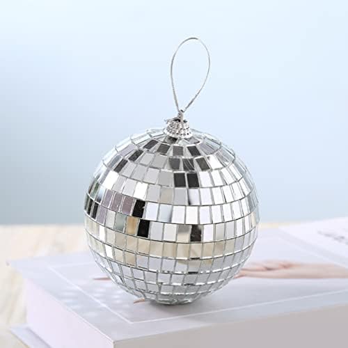 STOBOK 12kom Božić kugle ogledalo Disco Ball reflektirajuće ogledalo lopta ukrasi Srebrna viseća