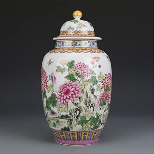 Zlxdp Enamel Chrysanthemum Potkriveni Pot čaj JAR Antikni kolekcija Antikni Jingdezhen Porcelanski