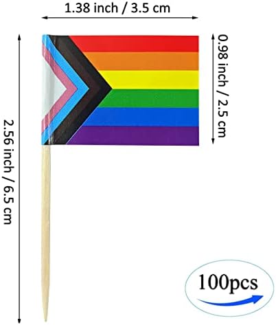JBCD Progress Rainbow Gay Pride Zastava za zube Mini mali LGBT Cupcake Topper Flags