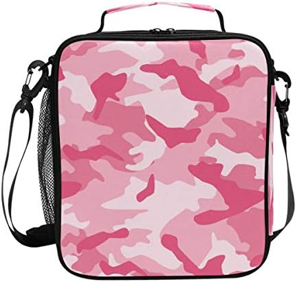 ZZXXB Camo Pink izolovana torba za ručak za višekratnu upotrebu termo hladnjača Tote Vanjska putna torba za piknik