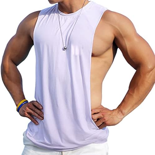 YChnaim Muški mišićni mišićni cisterni rezervoar Top Cut Open Otvori teretanu Majice za bodybuilding prsluk