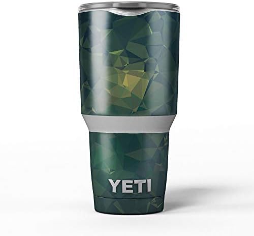 Dizajn Skinz tamno zeleni geometrijski V12 - kožni naljepnica vinil vinil komplet Kompatibilan je s Yeti Rambler Cooler Tumbler čaše