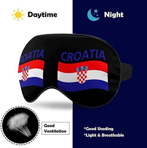 Zastava države Hrvatska Print Maska za oči Svjetlo Maska za spavanje s podesivim kaišem za putovanja Smjena spavanja