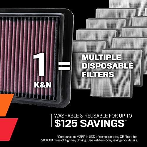 K & N motorni filter za vazduh: Ponovit, čistite svakih 75.000 milja, pranje, premium, zamjenski filter za vazduh