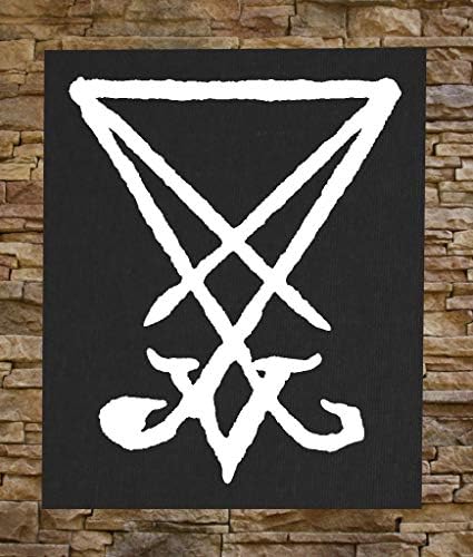 SIGIL OF LUCIFER Canvas Print ili Back Patch - Pentagram Demonic Devil Evil Mendes Goat Skull Goat's Head Gothic Metal Occult sotona sotonic skeleton Voodoo Wicca Baphomet obrnuta