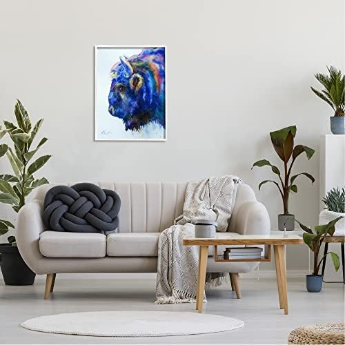 Stupell Industries jedinstvena živopisna plava slika bizona Bold, dizajn MB Cunningham