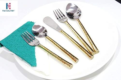 Set pribora za jelo od srebrnog posuđa, nož / viljuška/kašika od nerđajućeg čelika, set posuđa koristi se za
