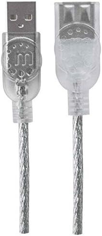 Manhattan 6-noge HI-Speed ​​USB uređaj kabel za muškarce / žensko, prozirno srebro