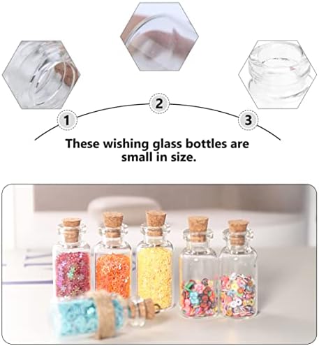 Nolitoy 24pcs Clear Container Stopper Jar DIY boce Charm Dekoracija Nakit Dekor Staklene privjeske prozirne staklenke za Cork Drift Crystal Bopline viseći CRIST CRYSTAL bočice