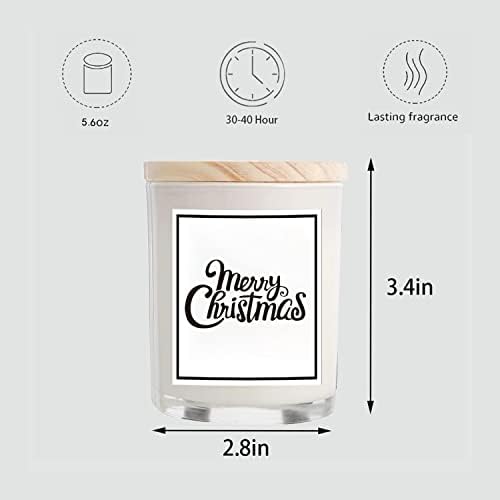 Božićne sveće - Božićni pokloni za žene muškarce, pokloni ispod 10 dolara, čisti prirodni sojin vosak sa biljnim esencijalnim uljima, savršen za kupanje, jogu
