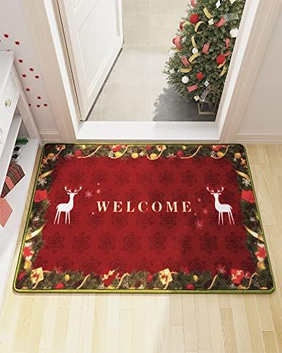 Sretan Božić vrata-Mat vanjski lako za čišćenje Mat Ulazna vrata izdržljiv Božić otirač Wear-otporan