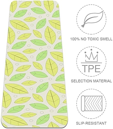 6mm Extra debela prostirka za jogu, žuta & zeleni listovi uzorak-01 Print Eco-Friendly TPE prostirke
