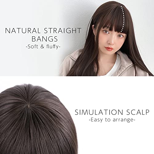 Svijetle LELE prirodne pune duge ravne kose s prirodnim šiškama perike za žene Sintetička ravna perika za