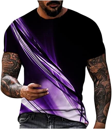 Muška majica kratkih rukava, Ležerni okrugli vrat Svjetlo 3D digitalni ispis Pulover fitness