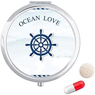 Kormilo Okean Ljubav Morska Jedrilica Plava Kutija Za Pilule Džepna Kutija Za Skladištenje Lijekova
