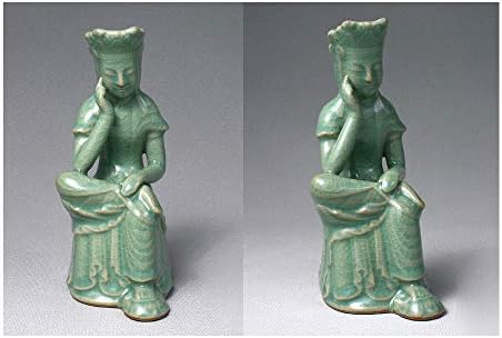 Celadon Green Pottery keramički porculan sjedila je statue Maitreya Buddha u meditacijskoj figurini