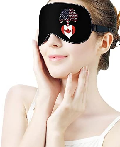 Kanada US Root Heartbeat Biceofo Maska za spavanje Noćna hladovina Pokrivač Podesivi kaiš sa smiješnim