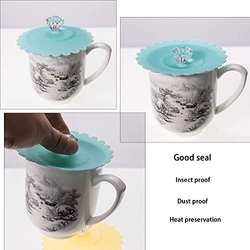 GIYOMI 5 kom slatka silikonska staklena čaša protiv prašine poklopac šalice za kafu poklopac poklopca