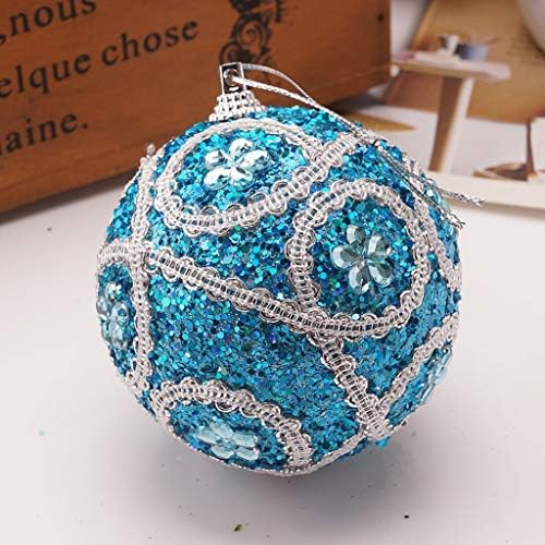 Ornament Ball Xmas 8cm Baubles Tree Glitter Rhinestone Decoration Božićni ukras visi staklenom vazom s konopom