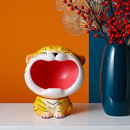 Nuobesty Auto dekoracija Tiger Figurine Trinket kutije Kolekcionarski ukrasni držač za životinje Držač prstena 2022 kineska zodijačka godina tigra Novogodišnja ukras žute kućne ukrase