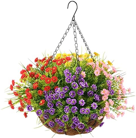 Umjetno viseći cvijet u košari, viseći cvijeće Košarice, na otvorenom i u zatvorenim umjetnim tratinčicama