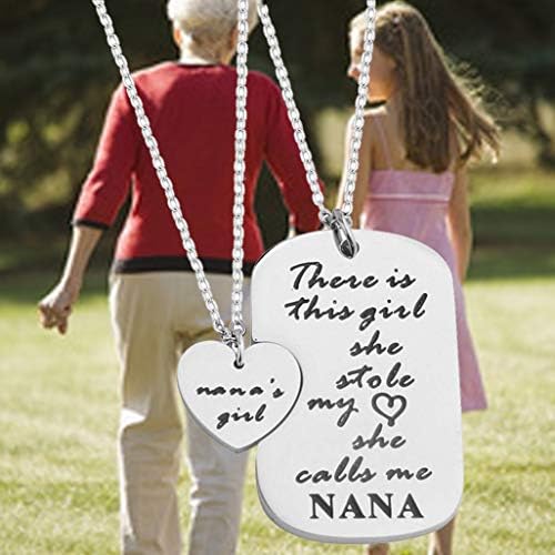 FEELMEM Nana djevojka srce privjesak unuka ogrlica baka ogrlica Set porodični nakit rođendanski poklon