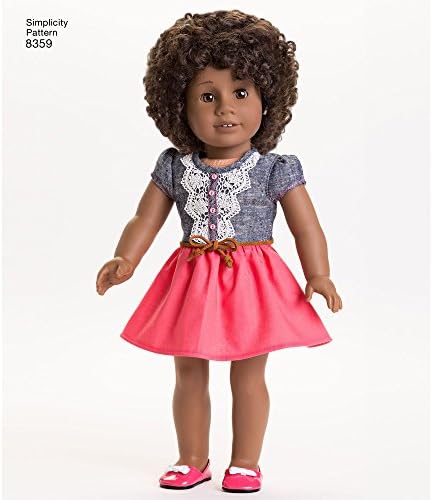Jednostavnost uzorka šivanja D0680 / 8359 - 18 Američka djevojka za lutke, OS