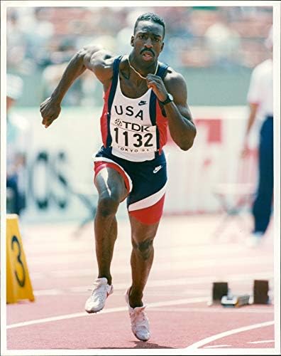 Vintage fotografija američkog olimpijskog sportiste Michaela Johnsona.
