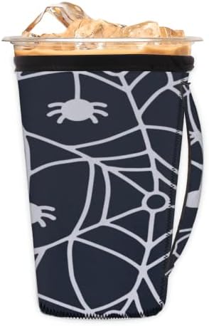 Halloween Spider Web uzorak 19 Ledeni rukav za punjenje s ručkama Neoprene čaše za sode, Latte, Čaj,