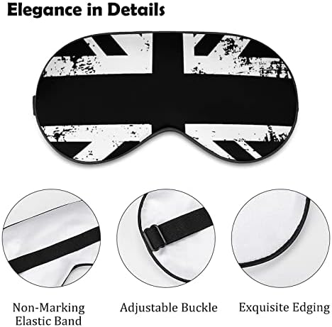 Bijela i crna britanska zastava maska ​​za spavanje mekana maska ​​za oči Poklopac efektivnog zasjenjenja