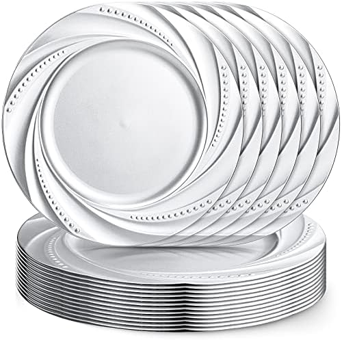 18 komada 13-inčnih ploča za punjač Postavite plastičnu punjače za večeru za večeru Cvjetni spiralni