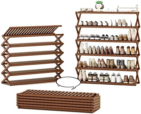 FIFOR bambusov stalak za cipele 6 razine slobodne stojeće obuće Sklopivi nosač cipela za skladištenje za skladištenje za hodnik kupaonica dnevni boravak, balkon