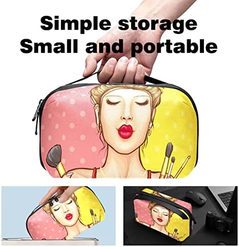 Electronics Organizer, Makeup Fashion Woman mala torba za nošenje putnih kablova, kompaktna tehnološka torba za elektronsku dodatnu opremu, kablove, punjač, USB, čvrste diskove
