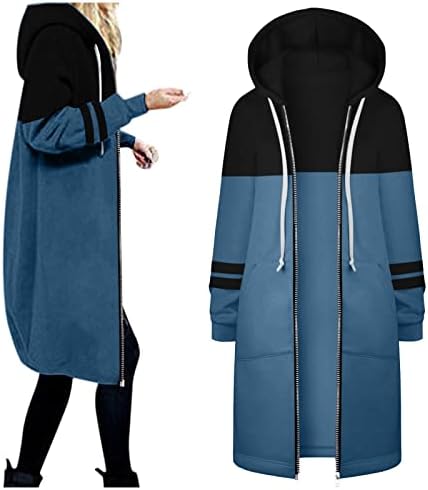 Ženske modne jakne Ženska topla odjeća Zip duksevi Dukserick Dugi džepni kaput Jakna Uzroki modni vrhovi