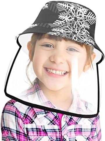 Zaštitni šešir za odrasle sa štitnikom za lice, ribar kapu protiv sunčeve kape, sive snežne pahulje