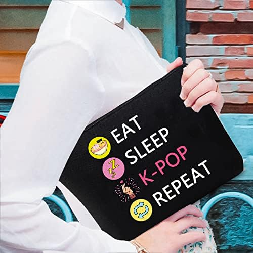 Cmnim K-POP torba za šminkanje jedite spavanje K-POP ponovite putnu torbicu K-pop roba poklon