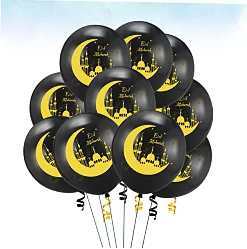 Nolitoy 24pcs 12 crni vjenčani dekor Mylar Balloons Goldendoodle ukras zlatni crni baloni Party Latex baloni Ramadan Mubarak ukrasi zalihe Ukrasite ukras balona